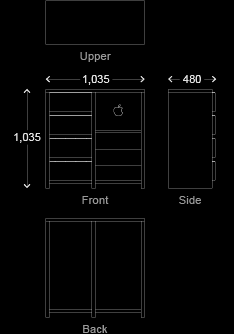 NEOPLAN Macfurniture：G5 Chest / 4Drawer + 1Door Shelf：Specifications